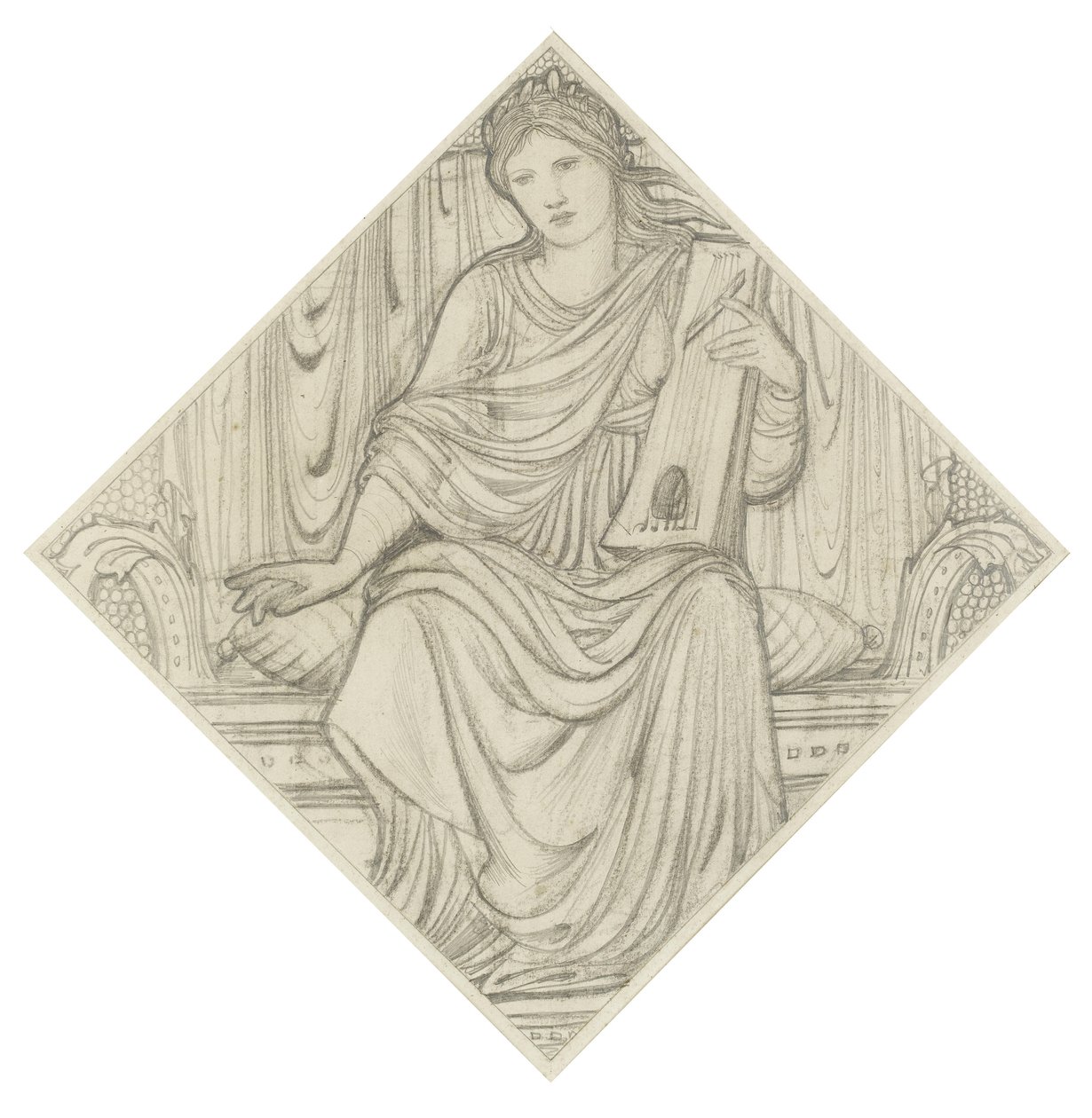 一个女人与一个七弦琴 作者 爱德华·伯恩·琼斯