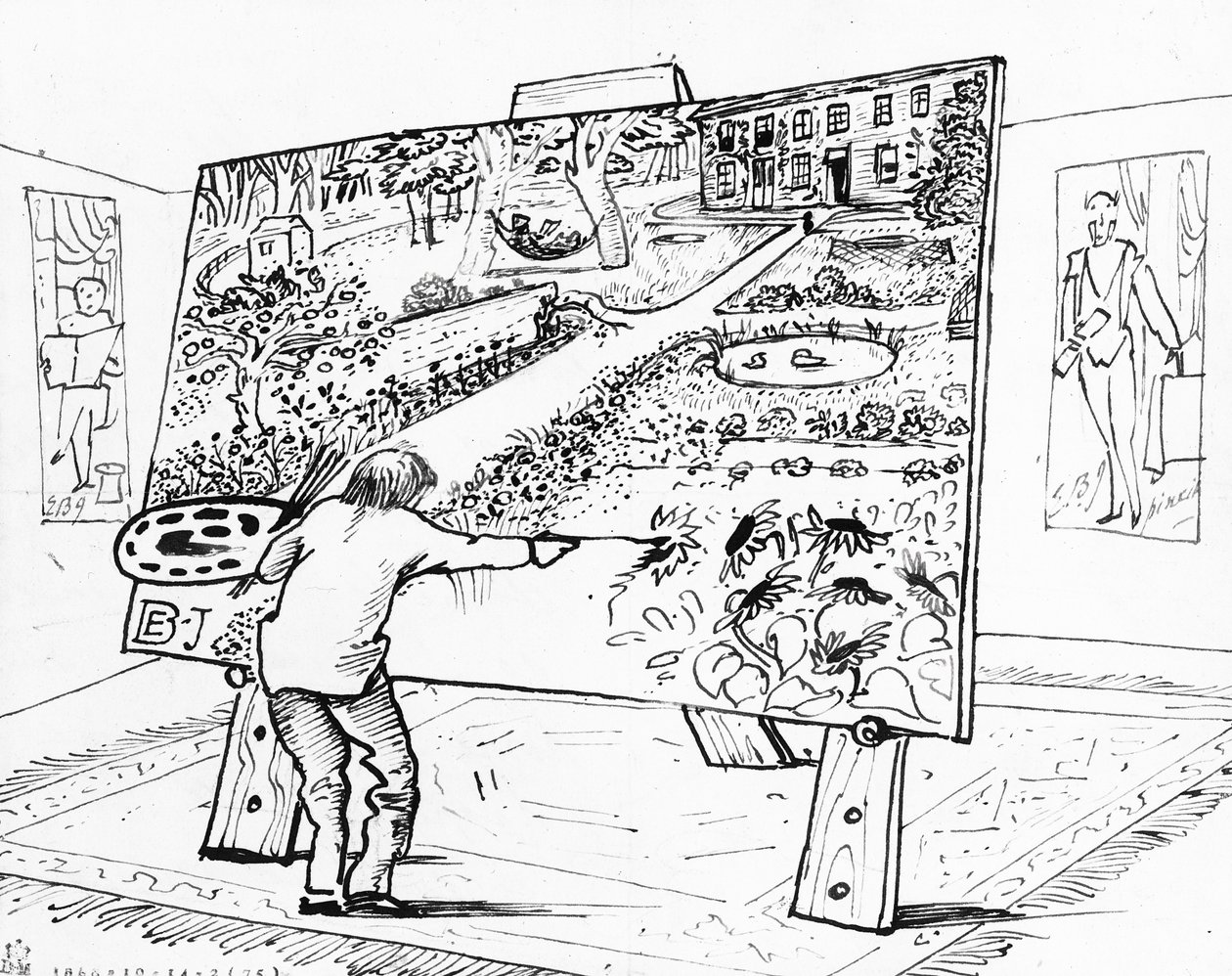 伯恩 - 琼斯在他的画架上，c.1885 作者 爱德华·伯恩·琼斯