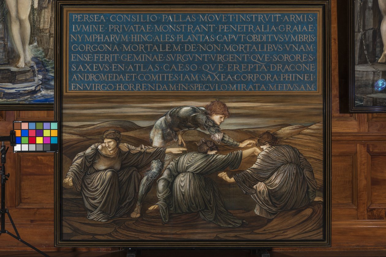 Perseus和Graiae，1877年（纸上混合媒体） 作者 爱德华·伯恩·琼斯