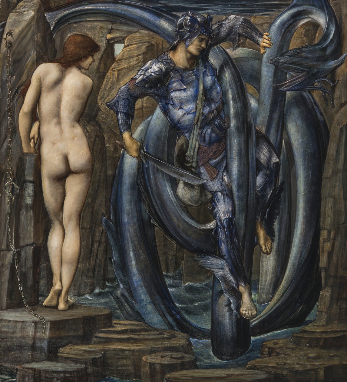 毁灭之灾（Perseus Slaying the Sea Serpent）c.1882 作者 爱德华·伯恩·琼斯