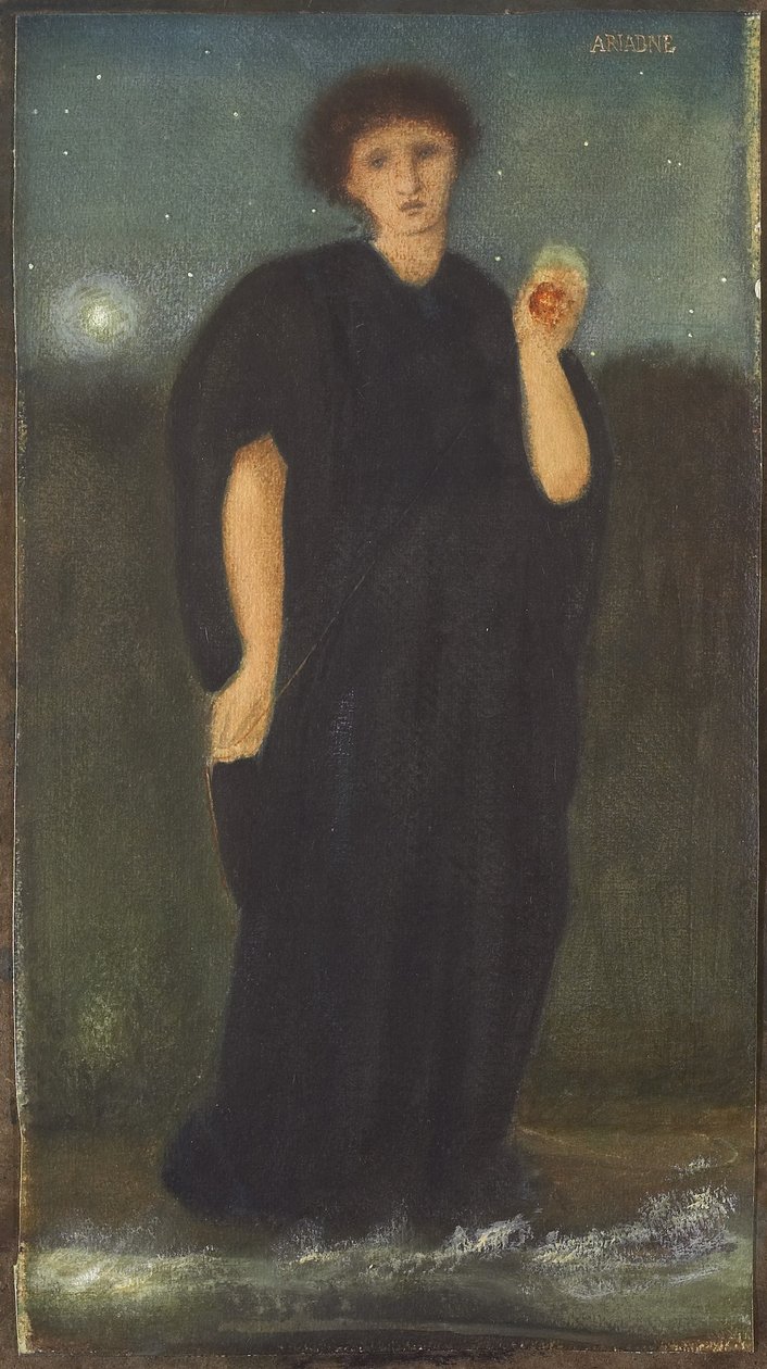 Ariadne，c.1867（wc＆gouache，不透明的白色，在编织纸上用阿拉伯树胶加高） 作者 爱德华·伯恩·琼斯
