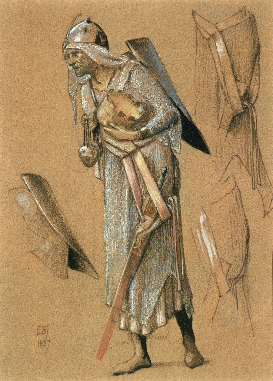Melchior，1887年（彩色粉笔和金色） 作者 爱德华·伯恩·琼斯