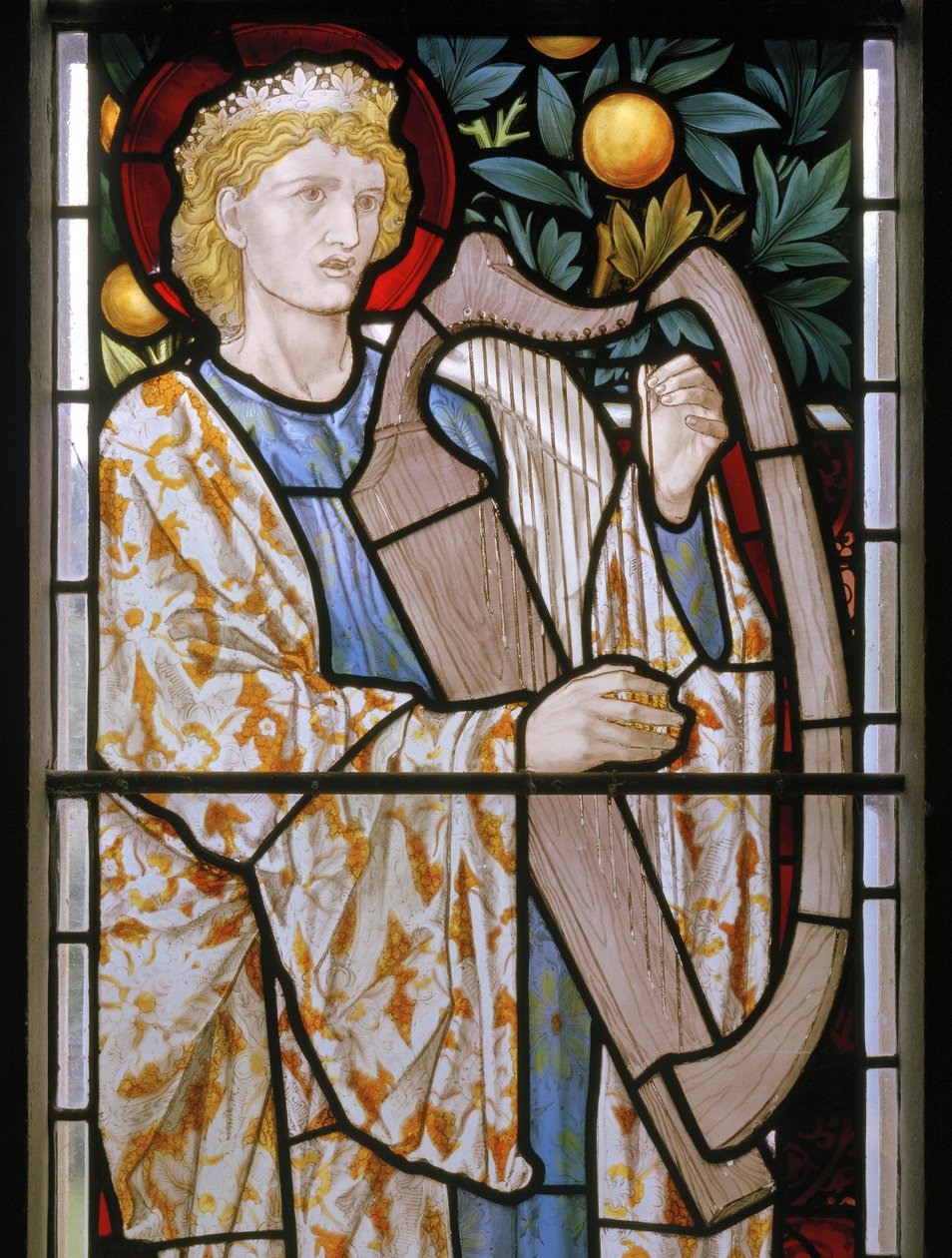 Waterford，St Michael＆All Angels，Morris＆Co.，Edward Burne-Jones，King David Harping，1872 作者 爱德华·伯恩·琼斯
