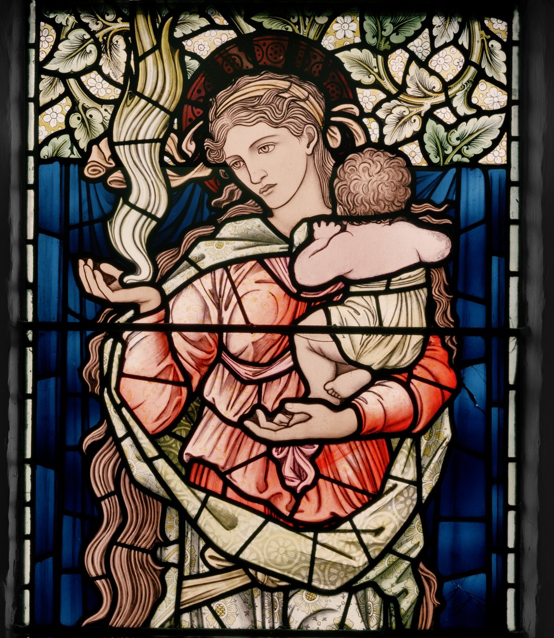 Birmingham，Ward End，St Margaret，Morris＆Co.，Edward Burne-Jones，John Henry Dearle（1859-1932），Charity，detail，1902，Stokes 作者 爱德华·科利和迪尔·伯恩·琼斯