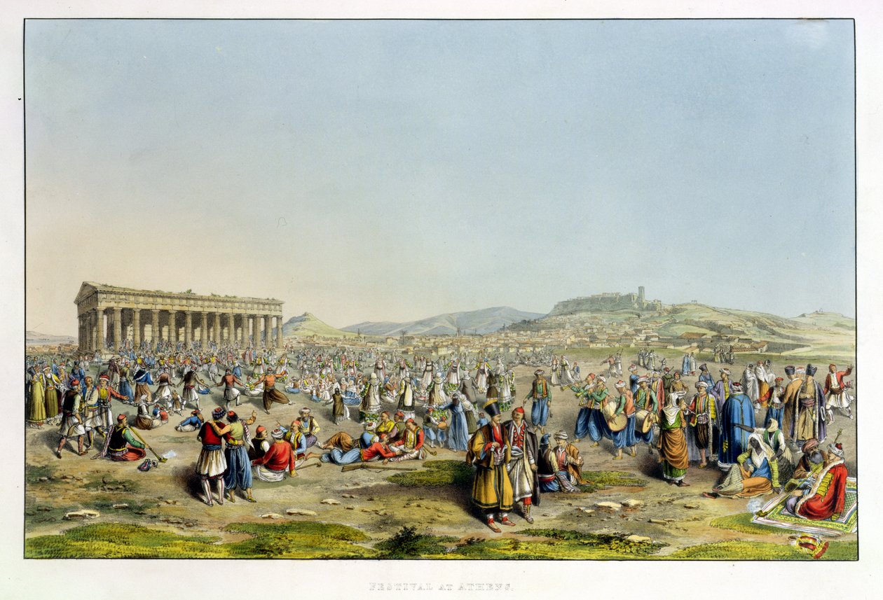 在雅典，酒吧的节日。作者：J。Rodwell，1830（aquatint） 作者 爱德华·道德威尔