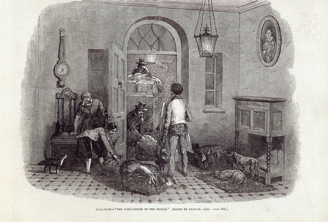 圣诞节：1846年12月26日，由“伦敦新闻报”撰写的林顿恭维季节的赞美 作者 爱德华·邓肯