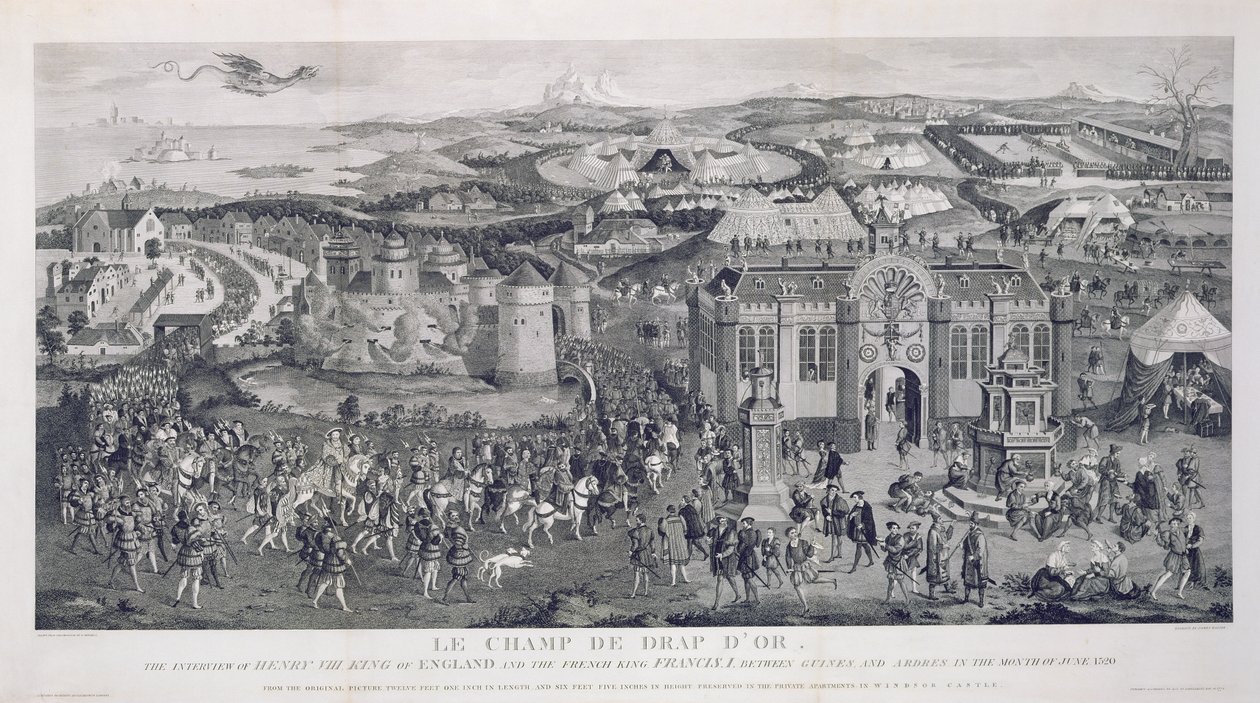 Le Champ de Drap d&39;Or，由James Basire（1730-1802）c.1774（蚀刻和雕刻）雕刻而成 作者 爱德华·爱德华兹