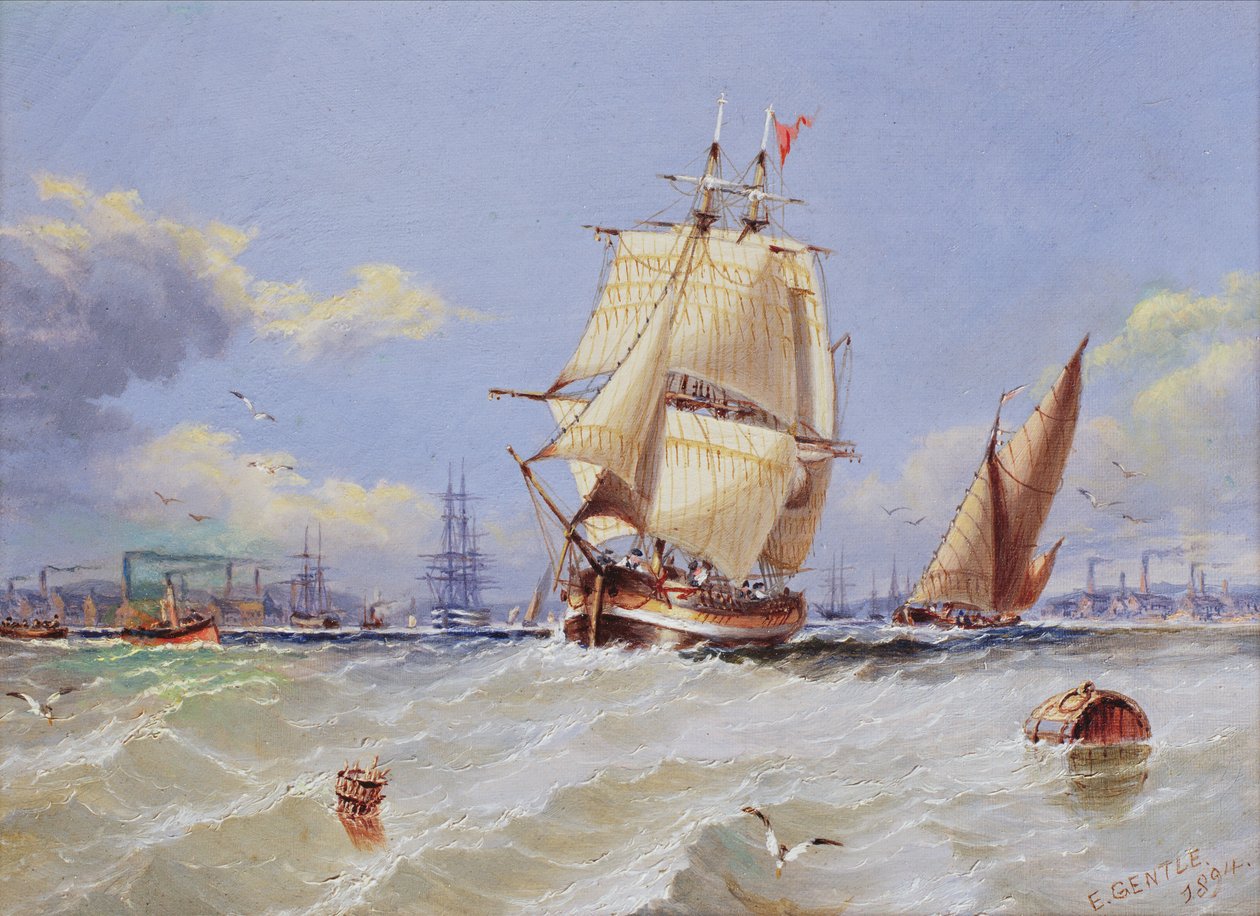 沿海风光，1894年 作者 爱德华·温特尔