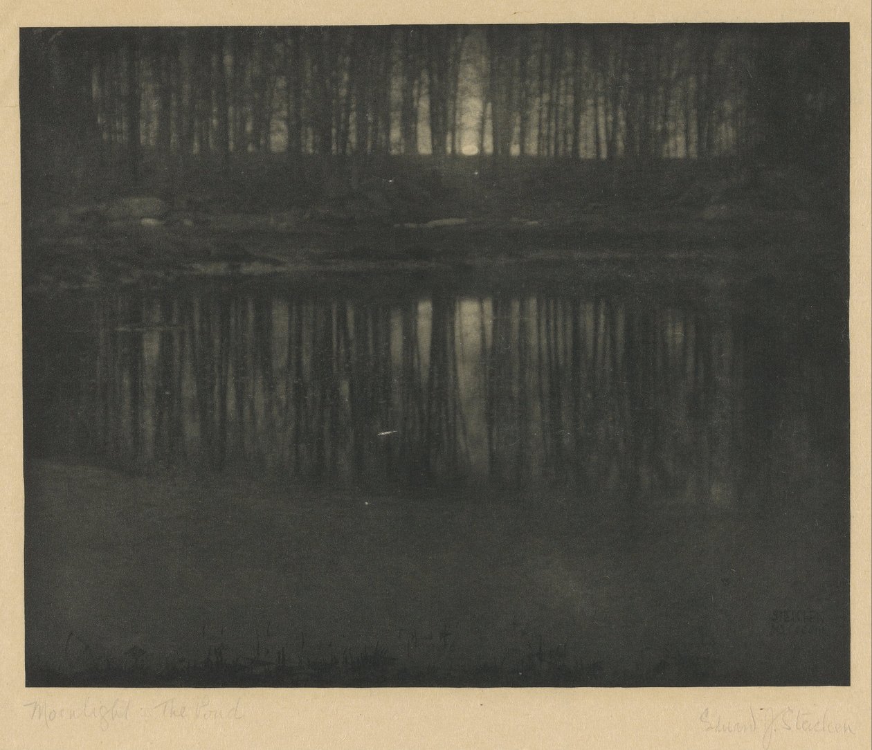 月光 - 池塘 作者 爱德华·简·史蒂琴（Edward Jean Steichen）