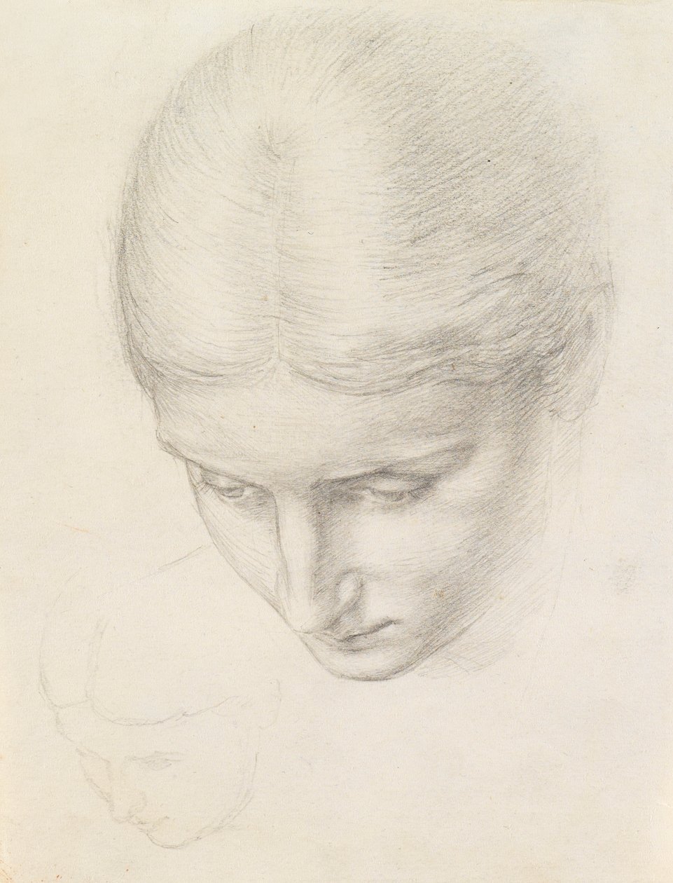 研究一个女人。 c.1868-71 作者 爱德华·约翰·波因特