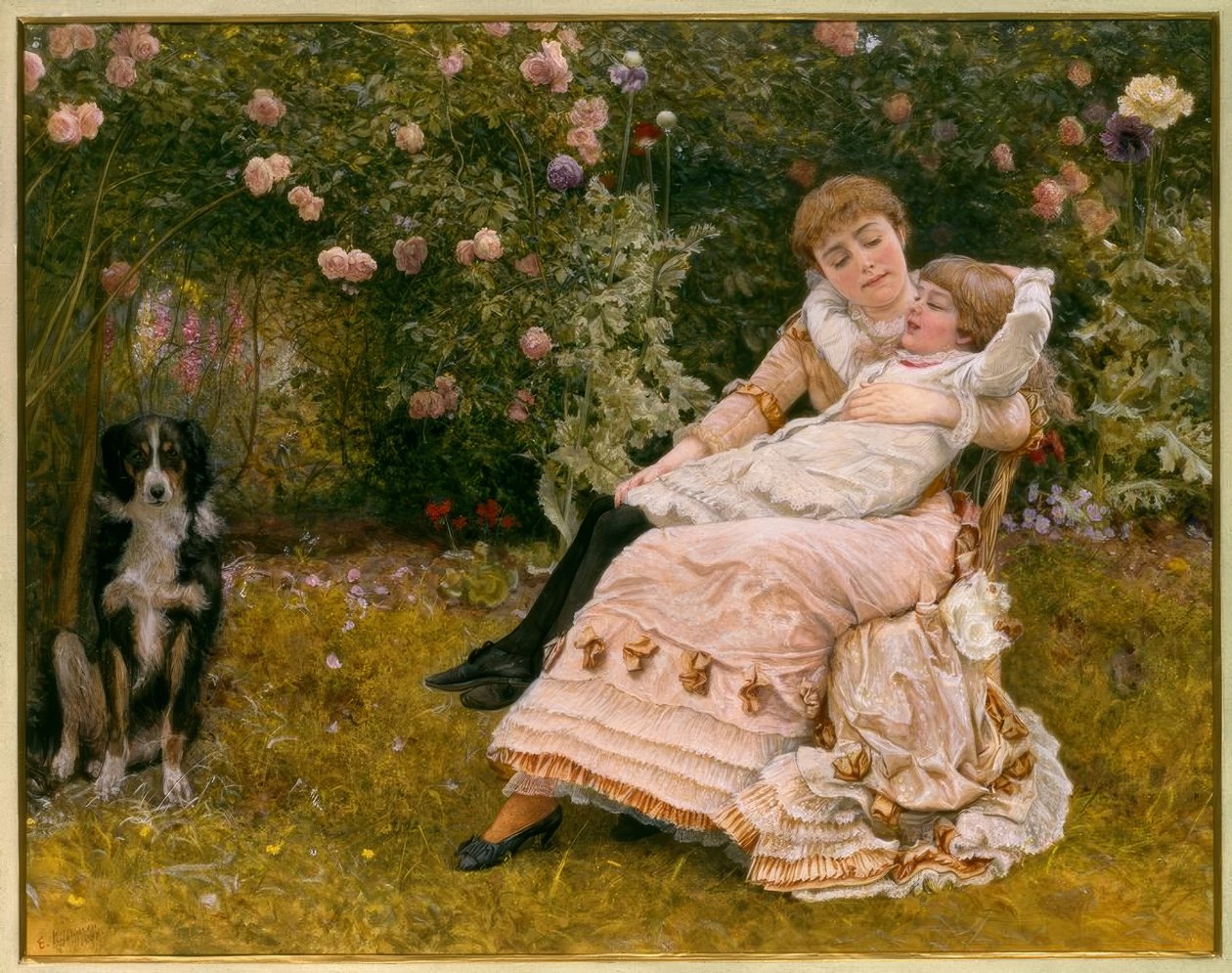 约翰逊（EKJohnson），《天长地久》很高兴- Aquarell，1881年 作者 爱德华·基林沃思·约翰逊