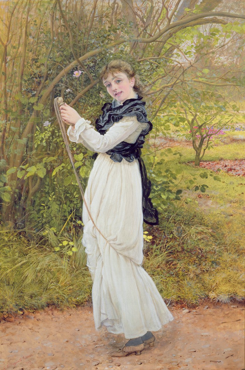 跳过，艺术家的女儿肖像，芭芭拉，1877年 作者 爱德华·基林沃思·约翰逊