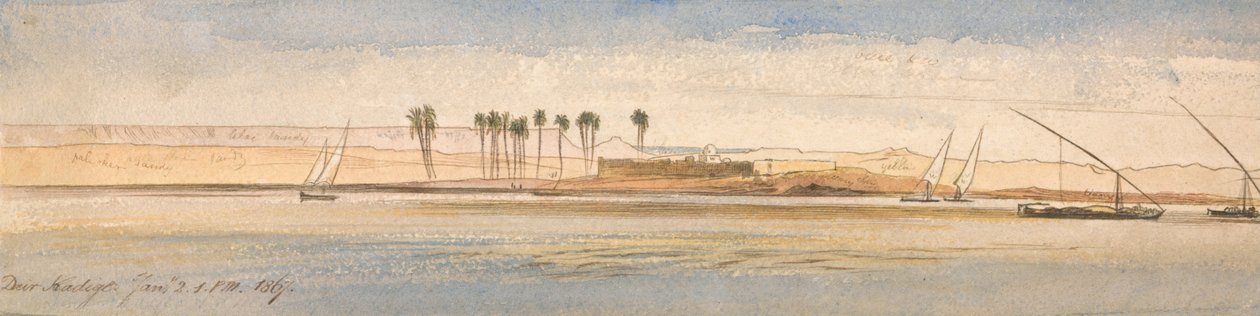 Deir Kadige，1867年1月2日下午1点 作者 爱德华·李尔
