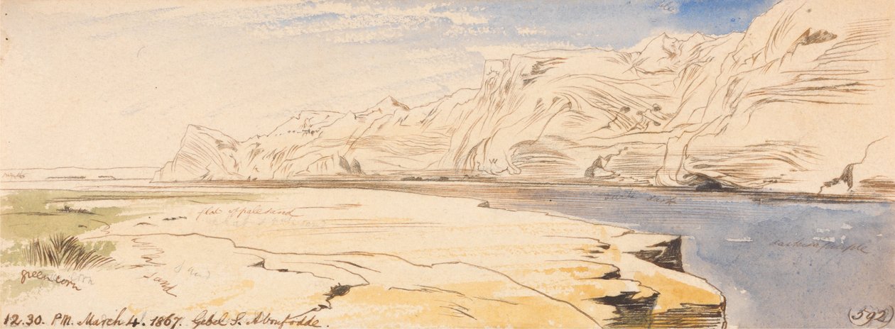 Gebel Sheikh Abu Fodde，1867年3月4日下午12点至30点（592） 作者 爱德华·李尔