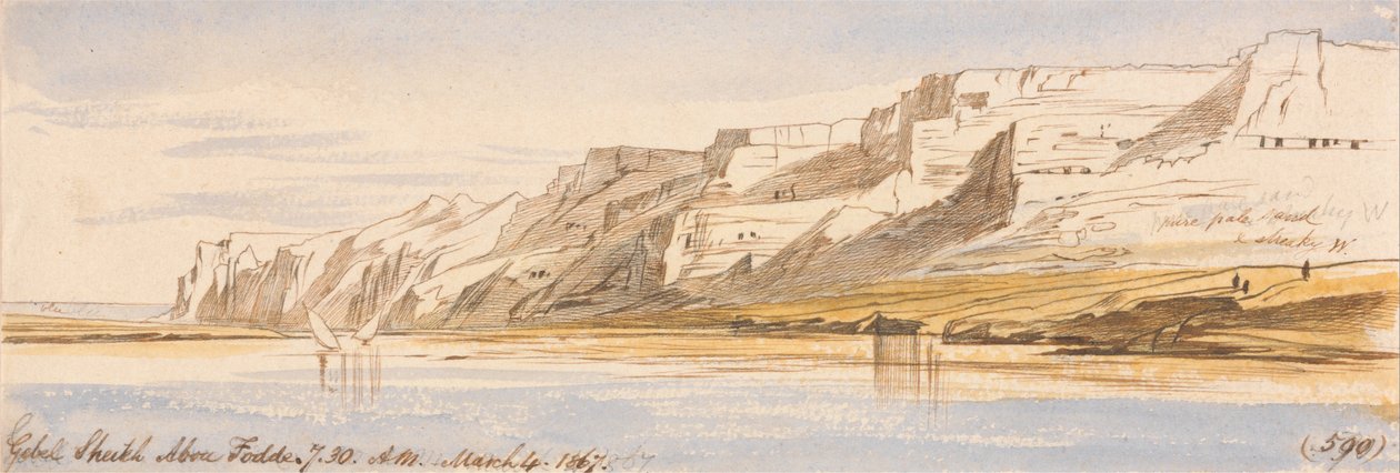 Gebel Sheikh Abu Fodde，1867年3月4日上午7时30分（590） 作者 爱德华·李尔