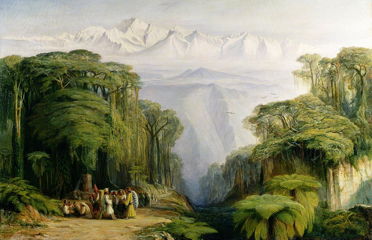 来自大吉岭的Kinchinjunga，1879年 作者 爱德华·李尔