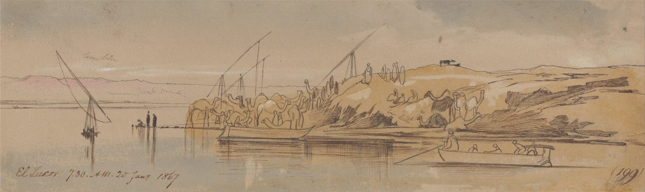 卢克索，1867年1月20日上午7-30点（199） 作者 爱德华·李尔