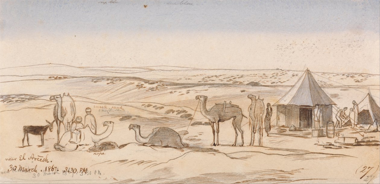 在El Areesh附近，1867年3月30日下午3点30分（27） 作者 爱德华·李尔