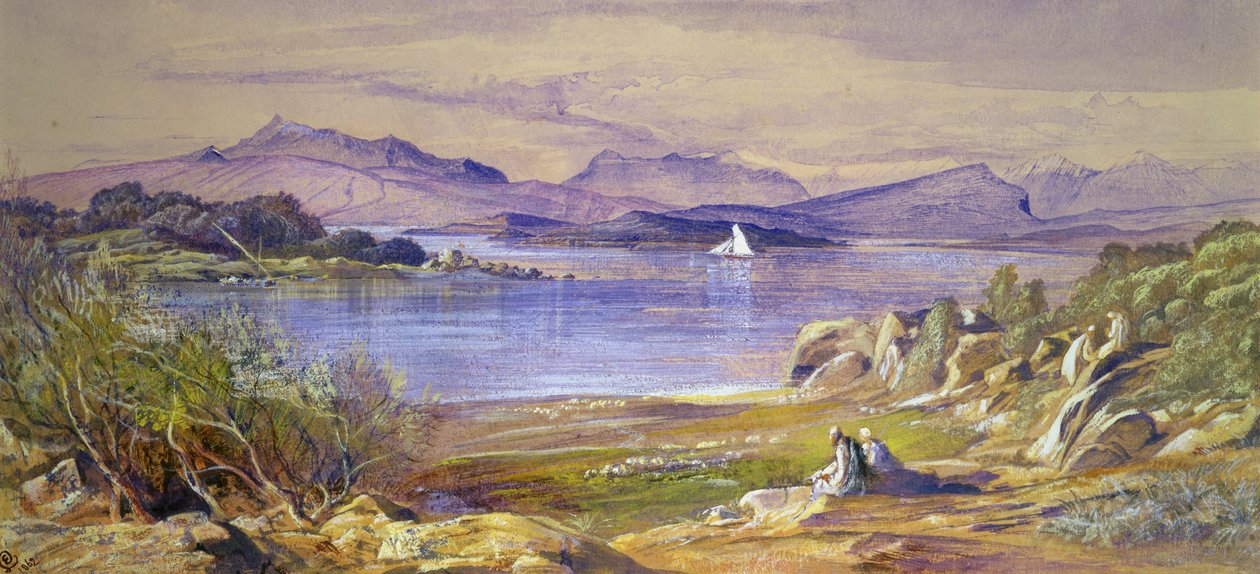 波尔图Tre Scoglie，阿尔巴尼亚，1862年 作者 爱德华·李尔