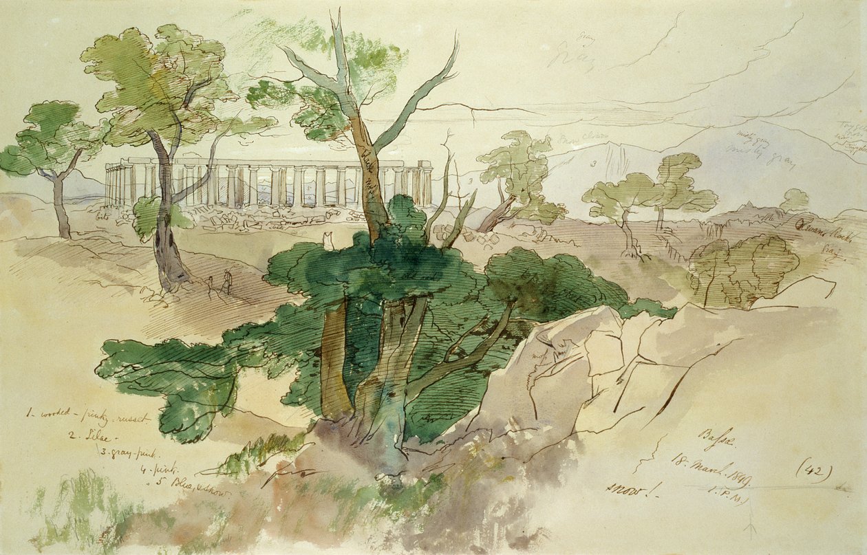 八卦寺，1849年 作者 爱德华·李尔