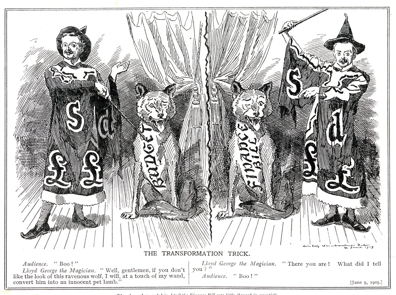 劳埃德·乔治，“魔术师”在1909年“人民预算”的预算提案中实现了神奇的转变 作者 爱德华·林利·桑伯恩