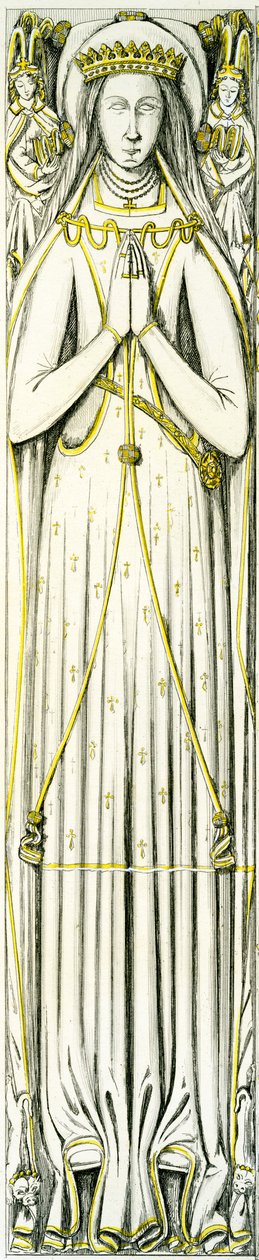 Lady Isabel Neville，英国斯塔福德郡埃尔福德圣彼得教堂Smythe Tomb的雪花石膏肖像，1848-9（手工彩色雕刻）（另见741544和779750） 作者 爱德华·理查森