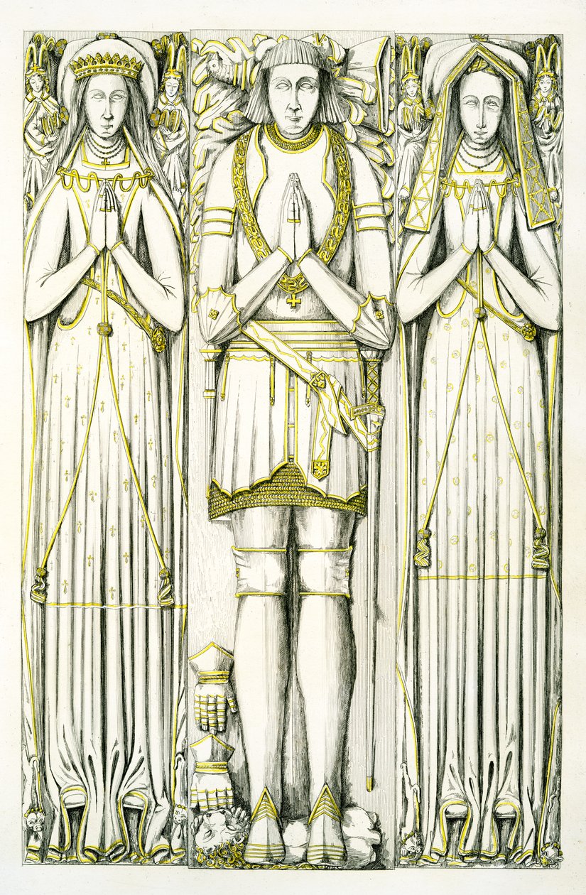史密斯墓，圣彼得教堂，埃尔福德，斯塔福德郡，英格兰，1848-9（手工彩色雕刻）（另见779750和779760） 作者 爱德华·理查森