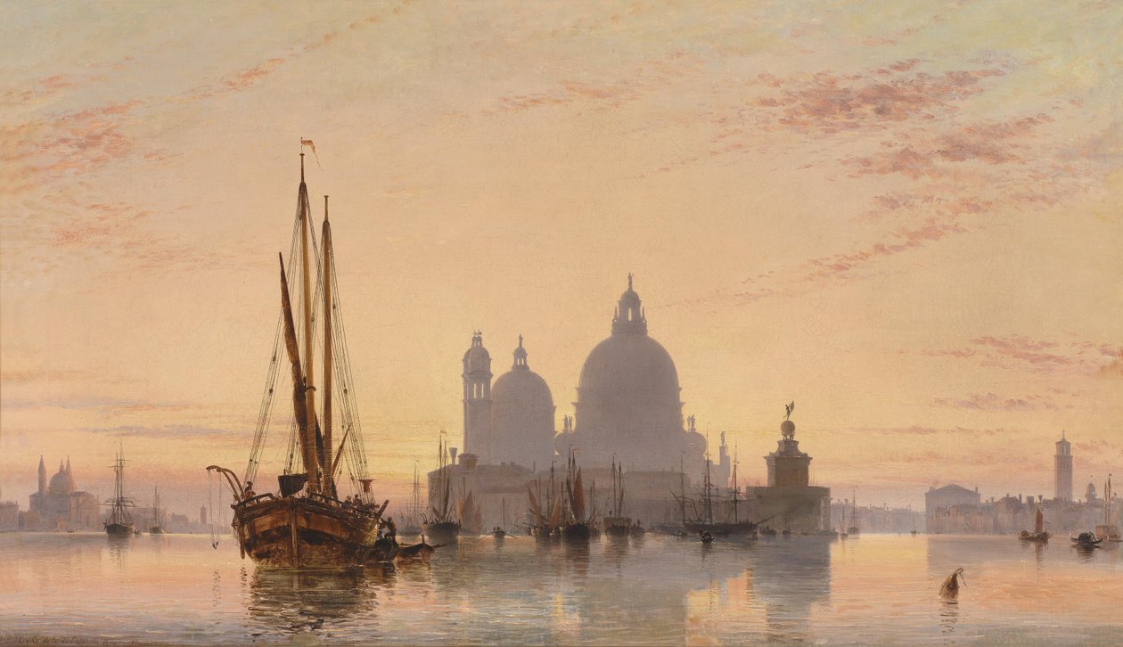 Venetian Vedute与Santa Maria della Salute教堂 作者 爱德华·威廉·库克