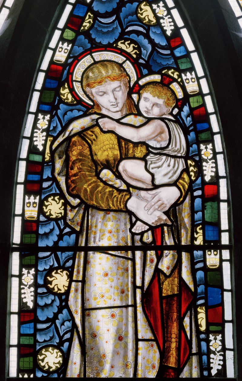 Tilehurst，St Michael，Morris Marshall＆Faulkner＆Co，William Morris，Edward Burne-Jones，Madonna＆Child，1869 作者 爱德华和莫里斯·伯恩·琼斯