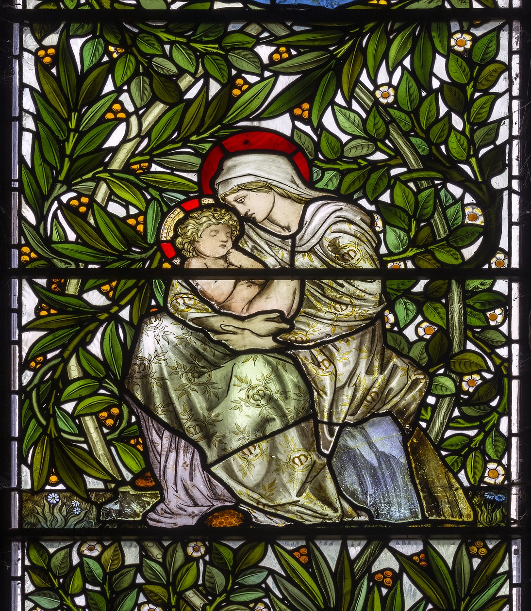 Nun Monkton，St Mary，Morris Marshall＆Faulkner＆Co，William Morris，Edward Burne-Jones，Madonna＆Child，1873 作者 爱德华和莫里斯·伯恩·琼斯