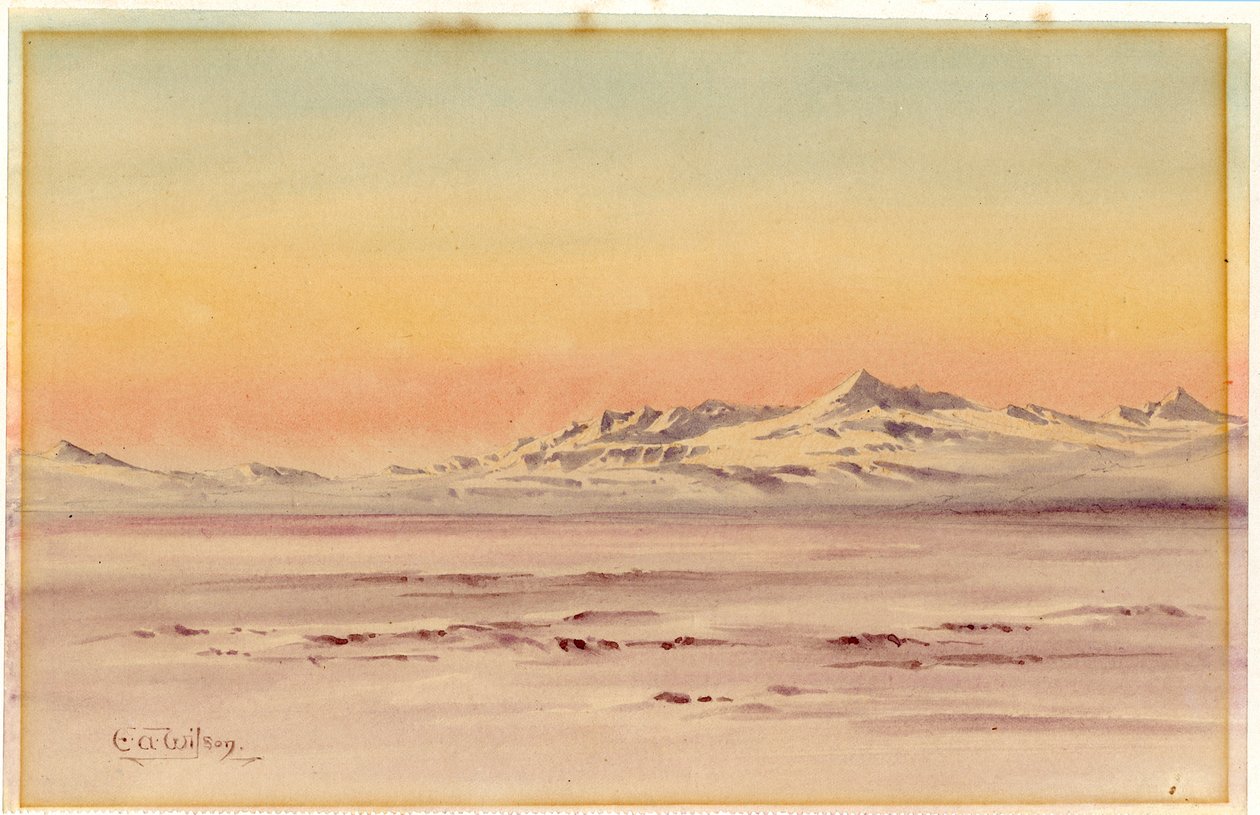 南极沿海风光，1901-04（纸上写着） 作者 爱德华·阿德里安·威尔逊