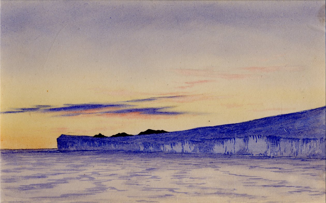 Blue Ice Cliffs，1901-04（纸上写着） 作者 爱德华·阿德里安·威尔逊