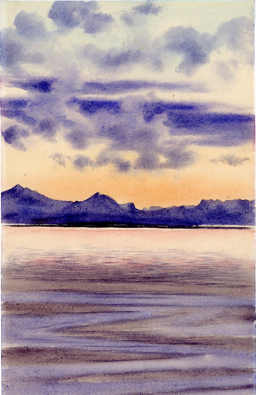 平静的海，1901-04（纸上的wc） 作者 爱德华·阿德里安·威尔逊