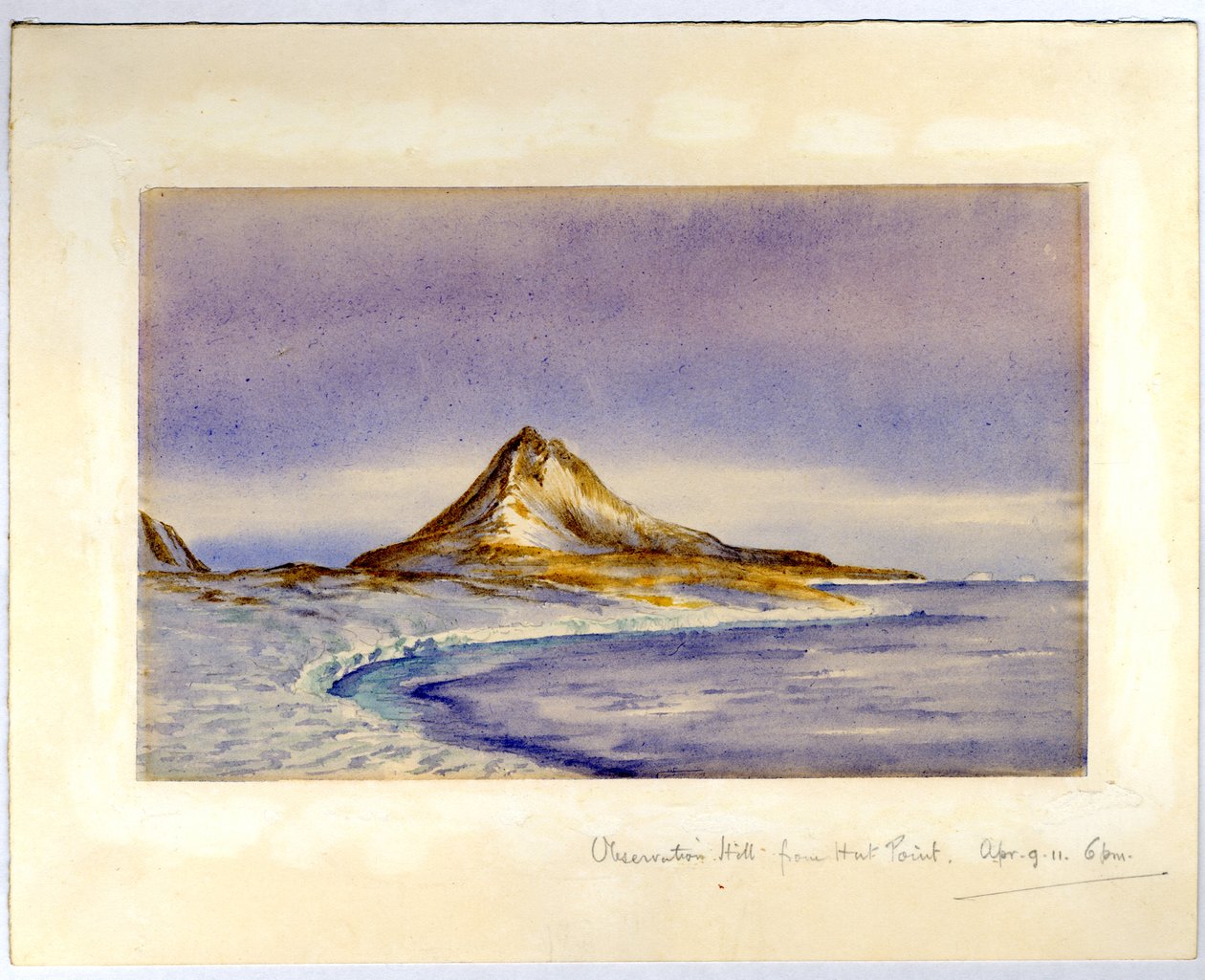 来自Hut Point的观察山，1911年（纸上写着） 作者 爱德华·阿德里安·威尔逊