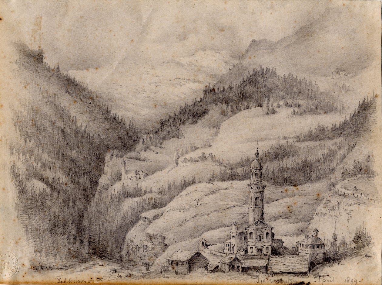 Tiefencastel，瑞士，1899年 作者 爱德华·阿德里安·威尔逊