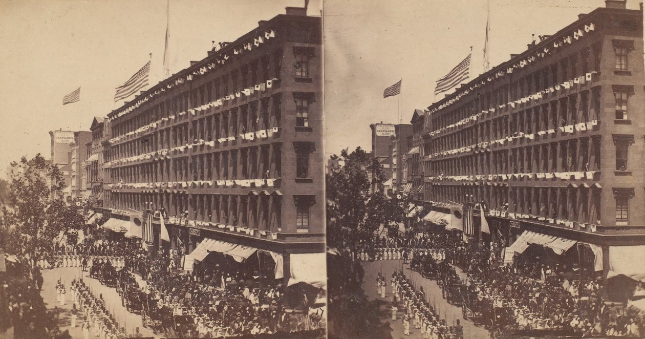 大使馆为市政厅离开大都会，1860年。 作者 爱德华·安东尼
