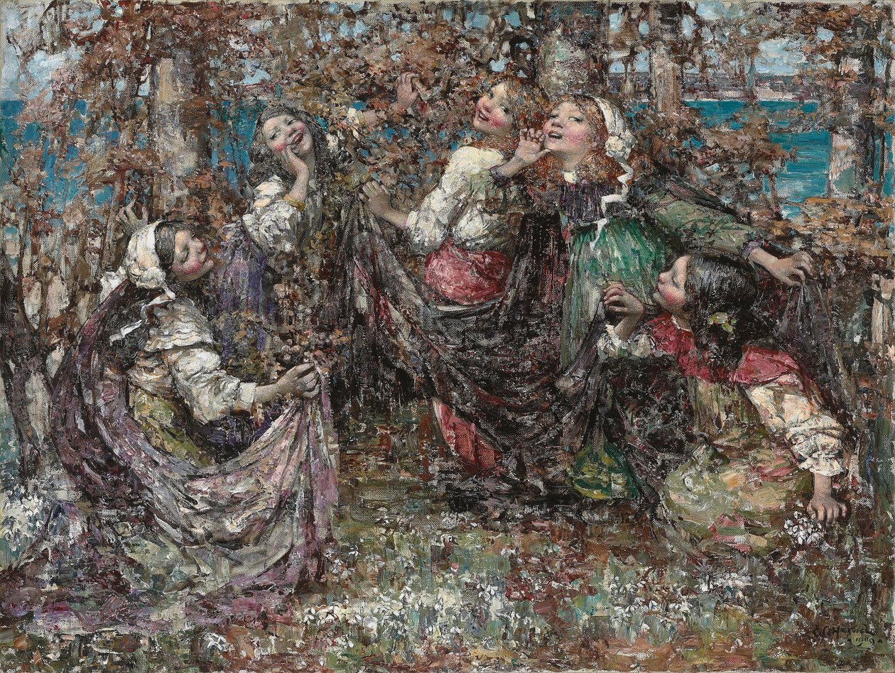 玫瑰花环"（Ring-a-Ring-a-Roses）。 作者 爱德华·阿特金森·霍内尔