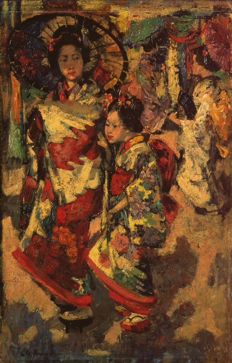 两个艺伎女孩 作者 爱德华·阿特金森·霍内尔
