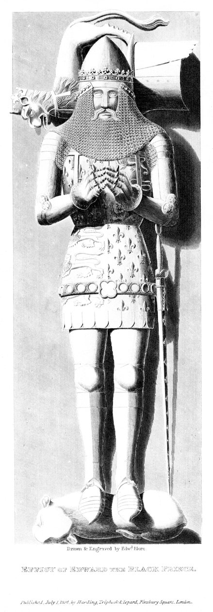 1824年，黑王子爱德华（1330-1376）的雕像。 作者 爱德华·布洛尔