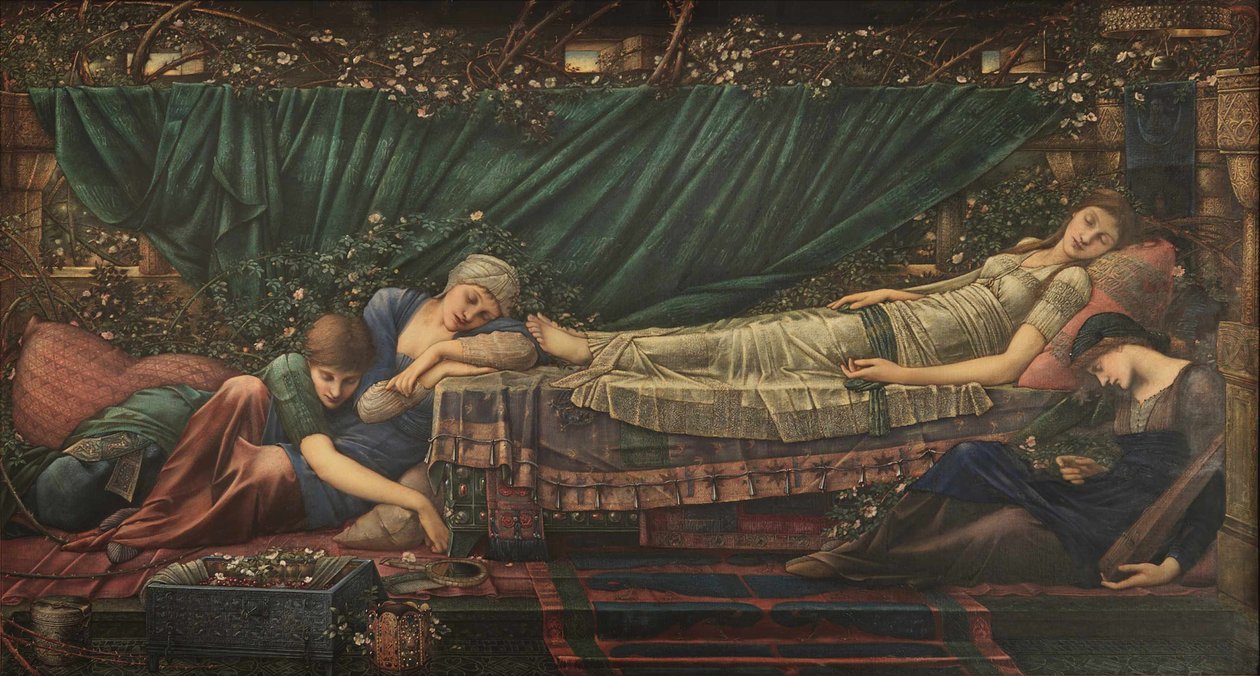 蔷薇玫瑰的传说：睡美人，1885-1890年。 作者 爱德华·伯恩·琼斯