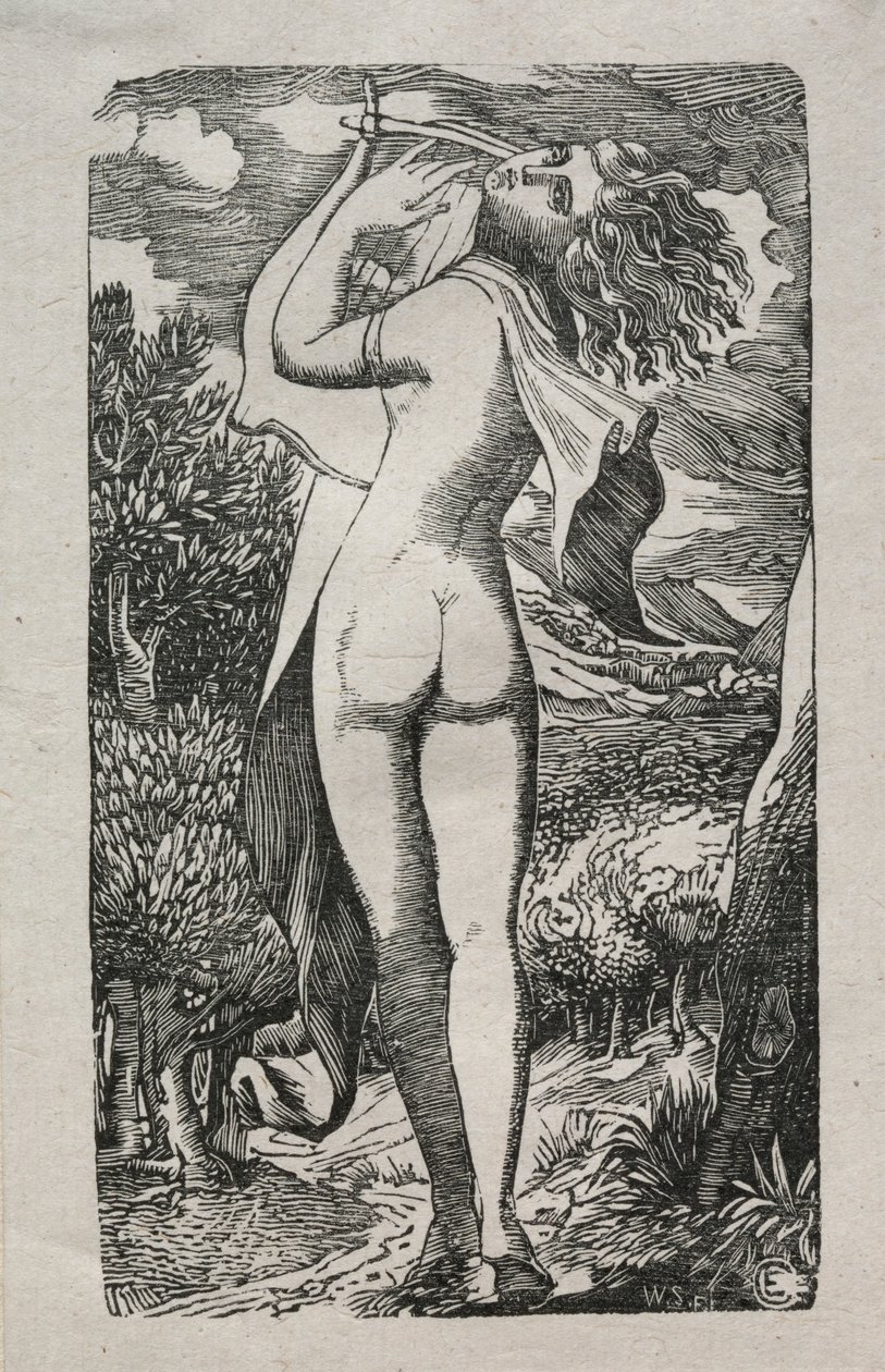 Bacchante或The Lyre上的播放器，1829年。 作者 爱德华·卡尔弗特