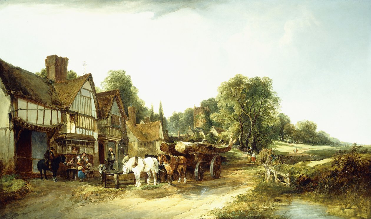 木材旅行车，1845年 作者 爱德华·查尔斯·威廉姆斯