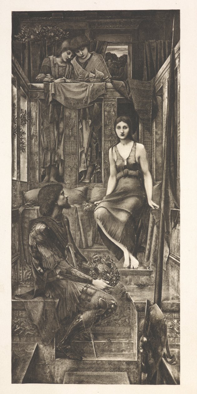 科普图亚国王和乞丐女仆（雕刻） 作者 爱德华·科利（之后）伯恩·琼斯（Burne Jones）
