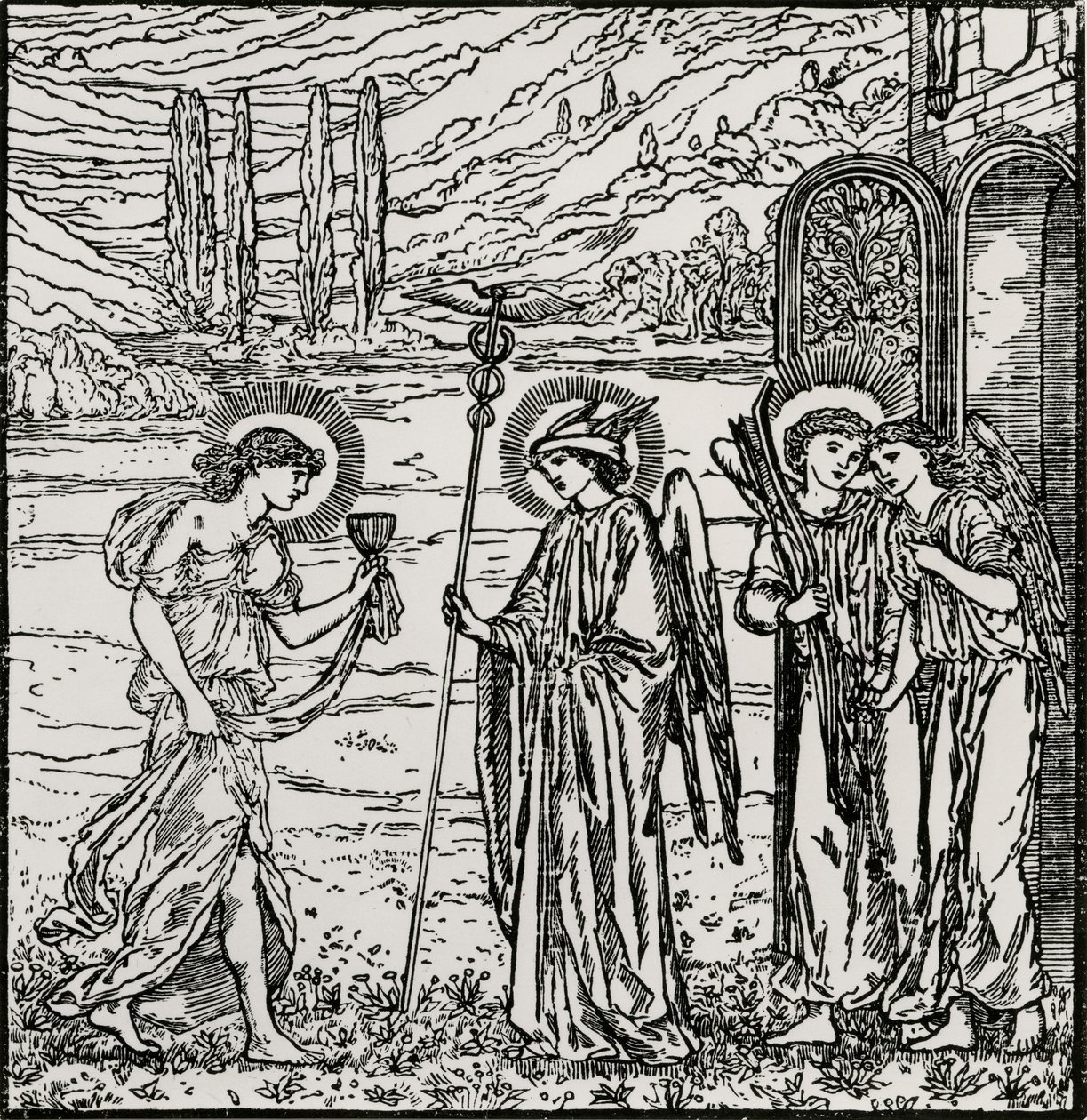 进入众神 作者 爱德华·科利（之后）伯恩·琼斯（Burne Jones）