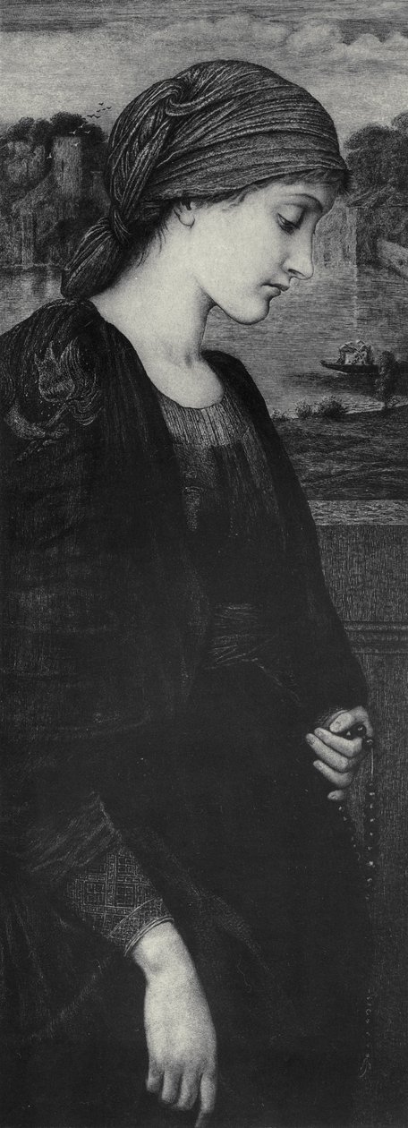 火焰 Vestal，c.1887（蚀刻在牛皮纸上） 作者 爱德华·科利（之后）伯恩·琼斯（Burne Jones）
