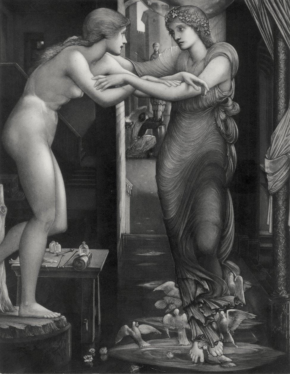 Galatea 的诞生，约 1885 年（在印度纸上涂上墨汁） 作者 爱德华·科利（之后）伯恩·琼斯（Burne Jones）