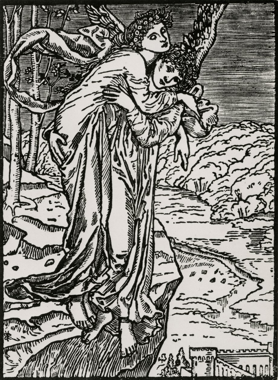 和风与赛琪 作者 爱德华·科利（之后）伯恩·琼斯（Burne Jones）