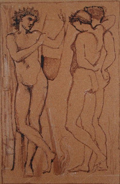 Hymenaeus (纸上炭笔画) 作者 爱德华·科利·伯恩-琼斯
