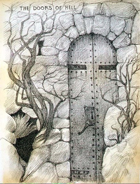 地狱之门（纸上铅笔画 作者 爱德华·科利·伯恩-琼斯