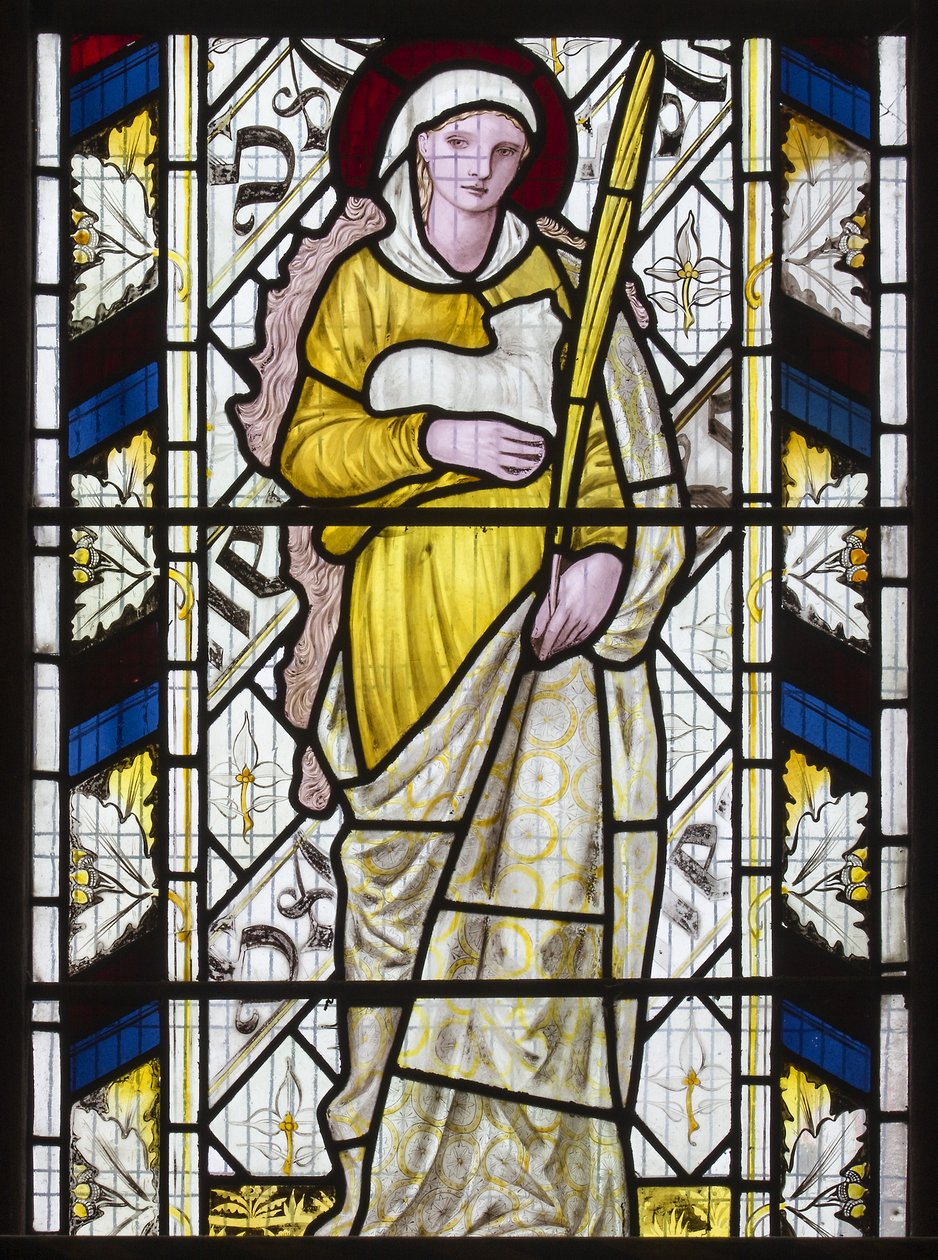 Cambridge，All Saints，Morris Marshall＆Faulkner＆Co，Edward Burne-Jones，St Agnes，1866 作者 爱德华·伯恩·琼斯